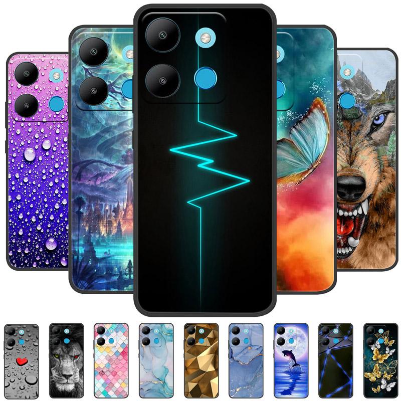 For Infinix Smart 7 Case Luxury Silicone TPU Soft Phone Black Cover Cases For Infinix Smart7 X6515 Funda Protector Coque Capa