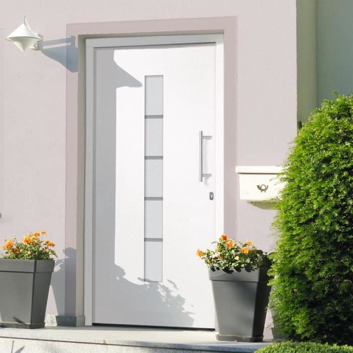 VidaXL Porte d'entrée Aluminium et PVC Blanc 100x210 cm