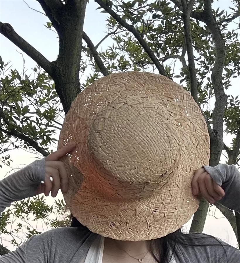 My Extreme Outdoor Activities Women's 202602-2509228 Ins Chic Summer Hand Pineapple Pattern Raffia Grass Fedoras Cap Men Leisure Panama Jazz Hat 57Cm