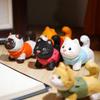 Christmas Decorations Wooden Kitten Couple Sculpture Home Decoration Handmade Wood Carving Kitten Ornaments Desktop Crafts Gift