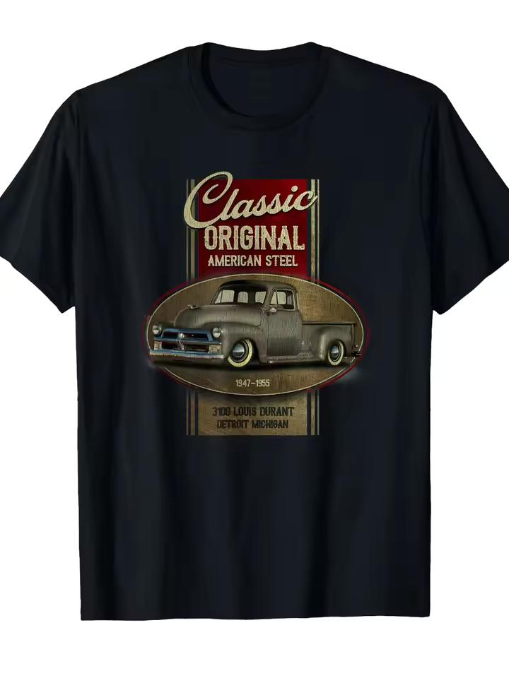 Classic 1940S Authentic American Pickup for Truck T-Shirt Retro Trucker Tee Featuring Truck Sturdy Perfect for Truck Enthusiasts