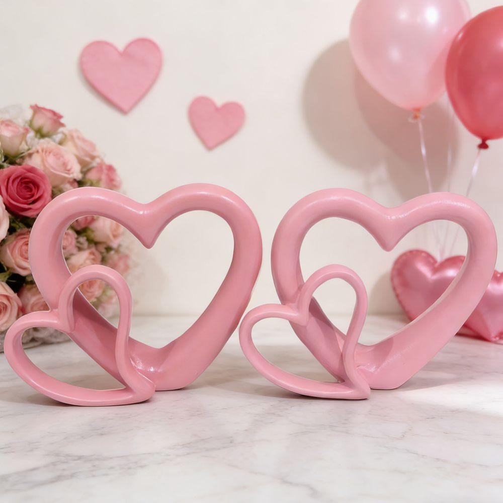 Decoration Valentine's Day Love Ornament Handicraft Double Hollow Heart Models  Couple