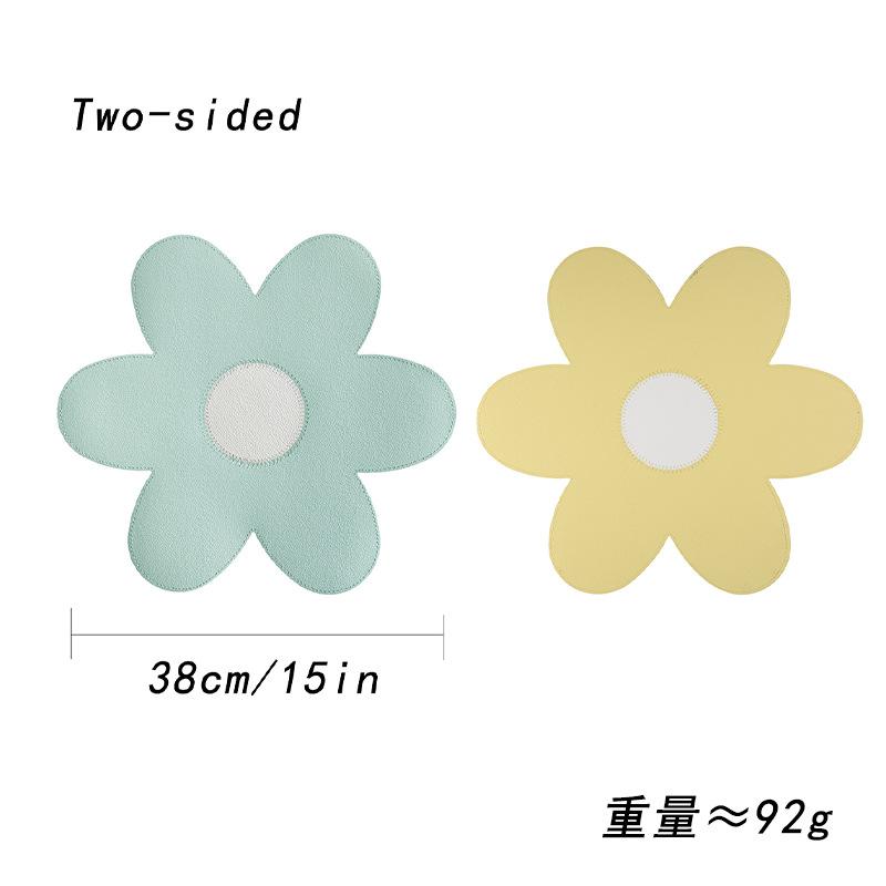 ins spring and summer explosion flower leather placemat thermal insulation waterproof oil-proof thermal insulation mat dining table mat petal coaster