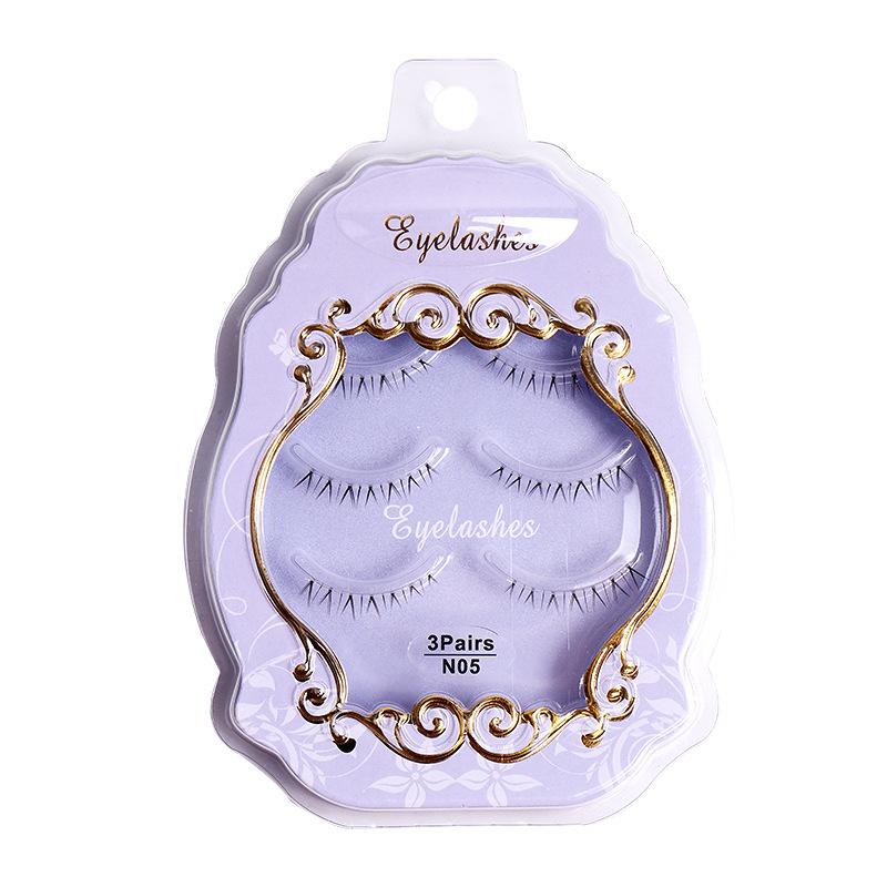 Novice Grafting False Eyelashes Natural Simulation 3 Pairs Of Cross-Curled Transparent Plain Super Soft Short