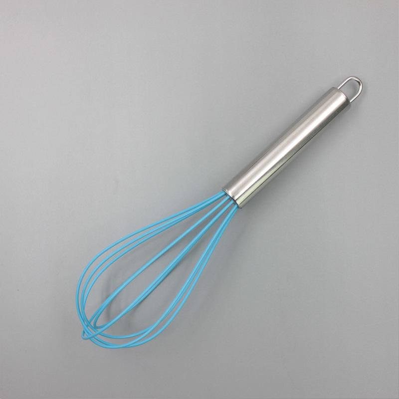 Stainless Steel Silicone Whisk - Handheld Cake Cream Beater Mixer Tool