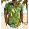 Men's short-sleeved shirt, spring and summer Hawaiian vacation-style loose-fitting casual shirt
