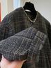 Women's Korean Plaid Woolen Coat – Autumn/Winter Petite, Long-Sleeved