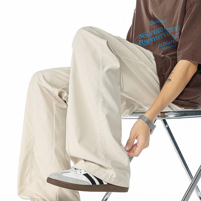 Summer Unisex Quick-Dry Stretch Ice Silk Running Pants - Lightweight, Casual, Solid Color