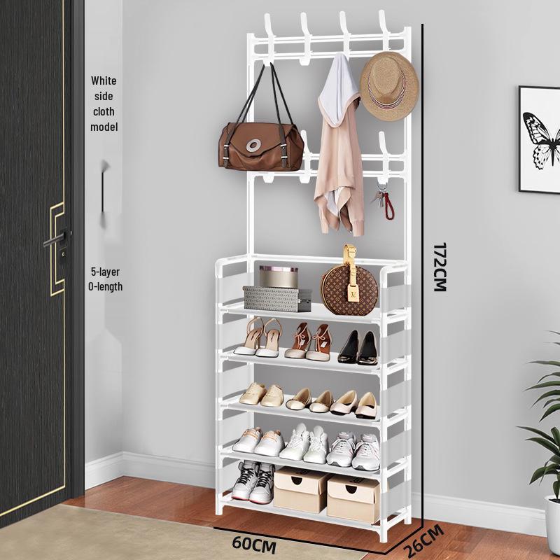 Moderner multifunktionaler Metall-Schuh- und Garderobenständer: Stand-Aufbewahrung, schlicht, minimalistisch für Schuhe und Kleidung