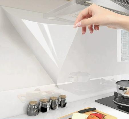 Transparent Oil- Kitchen Backsplash Sticker (45 cm 1 m) for Stove Wall