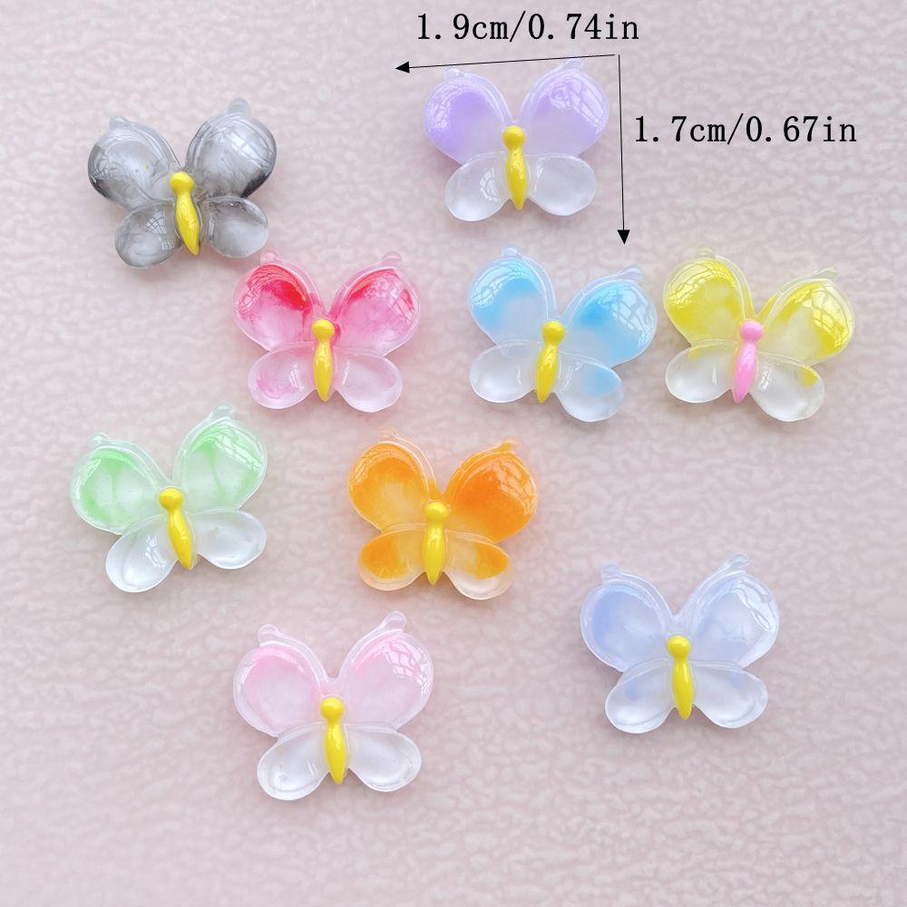 20Pcs New Resin Cartoon Colorful Butterfly Series Flat Back Cabochons Scrapbooking DIY Jewelry Craft Decoration Accessories