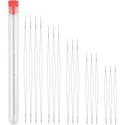 Bew Collapsible Big Eye Needles Long Straight Stainless Steel Beading Needles Bracelet Tools