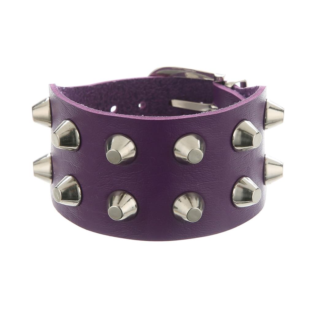 DIEZI Rock Vintage Gothic PU-Leder Wickelarmband für Damen Herren Punk Mode Hip Hop Harajuku Kurzes Nietenarmband Schmuck