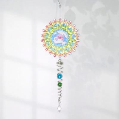 Wind Chime Mandala 3D Rotating Wind Chime Wind Turns Home Garden Pastoral Gradient Decoration Creative Hanging Ornaments