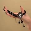 Retro black diamond-encrusted crystal beaded multi-layer fringed collarbone chain women's light luxury temperament court high-end feeling neck chain