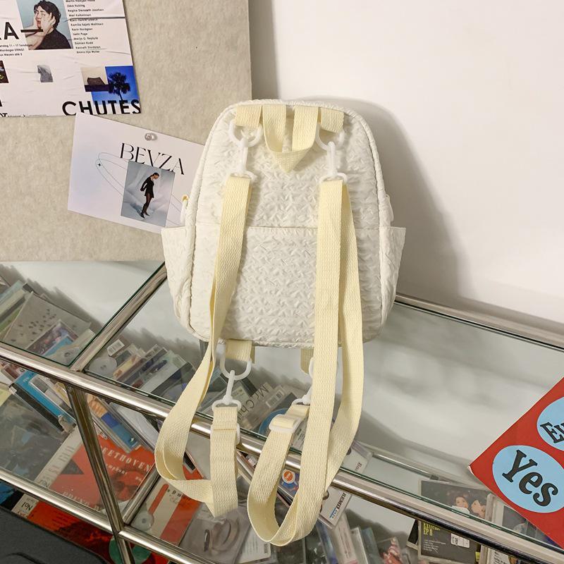 Adorable Candy Color Backpack with Korean Pendant - Milky Macaron Shades for Students