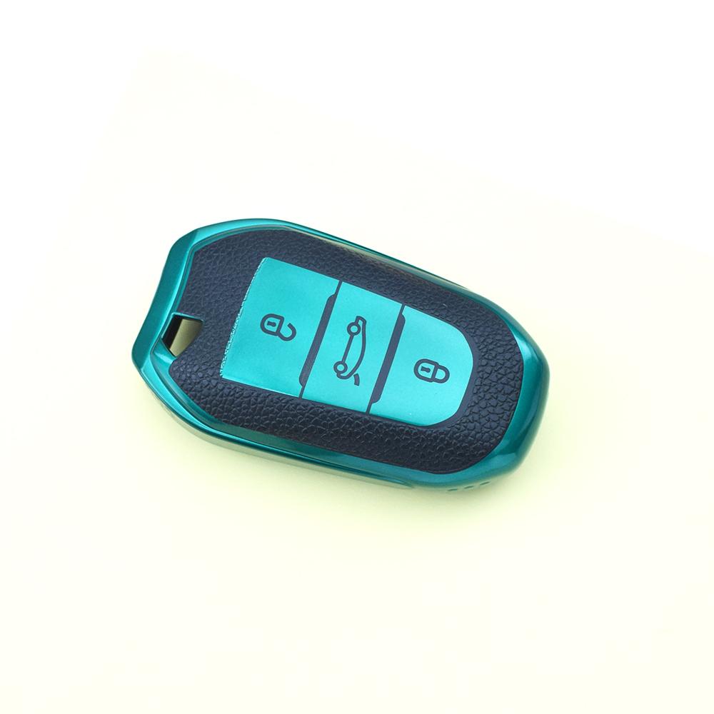 Auto Keyless Leather TPU Shell Fob Holder Car Remote Key Case Cover For Peugeot 3008 4008 5008 308 408 508 2008 Citroen C4 C5 X7