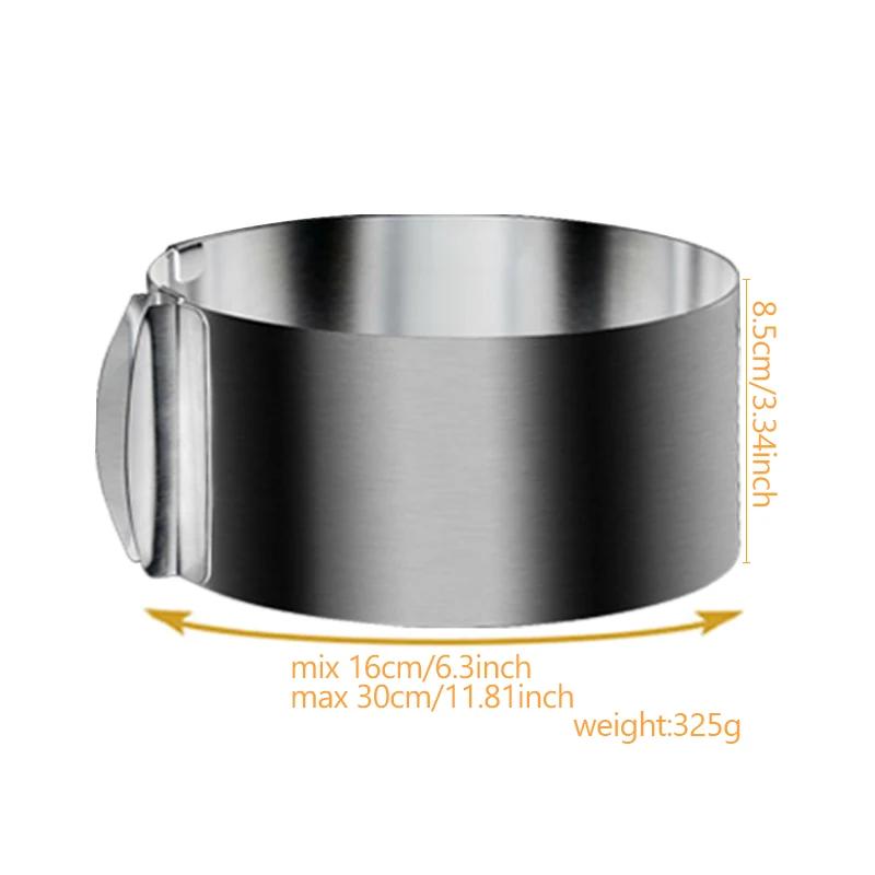 Adjustable Cake Ring Heart/Square/Round Cake Ring Stainless Cheese Mousse Ring Mold Cheese Dessert Cake Mold Baking Tool