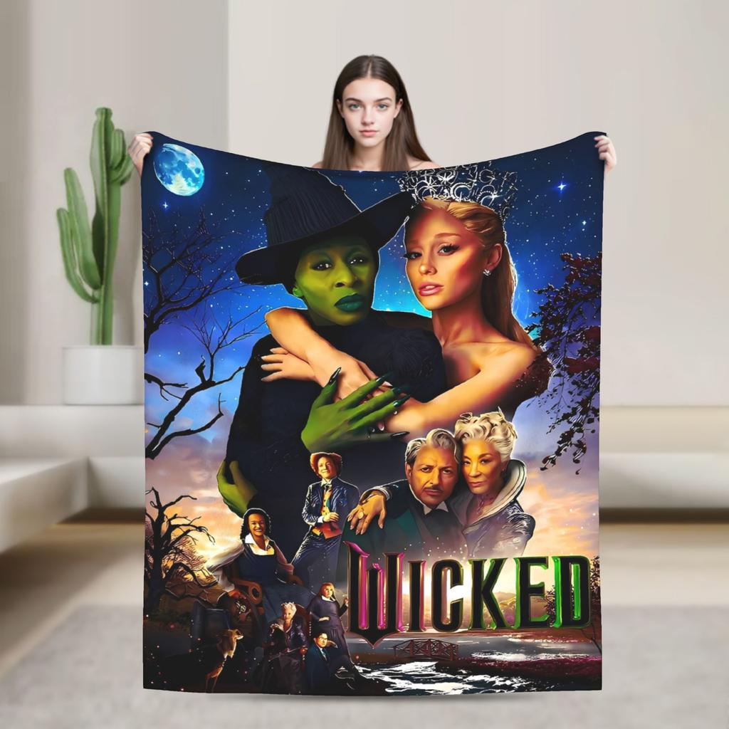 Wicked 2 Musical Movie Glinda Poster Soft Warm Blanket Plush Throw Blanket Novelty Home Decor Flannel Bedspread Sofa Bed Cover