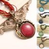 Round Unique Carved Bohemian Vintage Necklace Lady Multilayer Beads Chain Pendant Necklace Jewelry Accessories