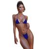 Solid Color European & American Three-Piece Bikini: Women's Sexy Bandage Split Swimsuit