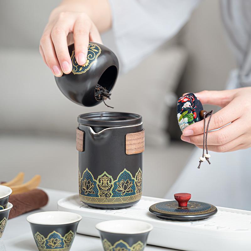 Travel Tea Set Portable Kuaike Cup Outdoor Ceramic Tea Set Event Business Festival Gifts