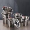 Compact Stainless Steel Bucket with Lid - Multi-purpose for Home and Outdoor Use