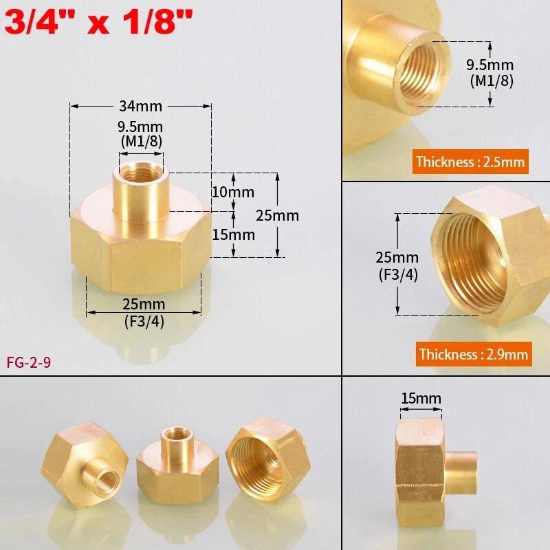 1~10pcs Brass Female Reducing Sleeve 1/8" 1/4" 3/8" 1/2" 3/4" 1" BSP Female Thread Hex Pipe Fitting For Water Fuel Gas