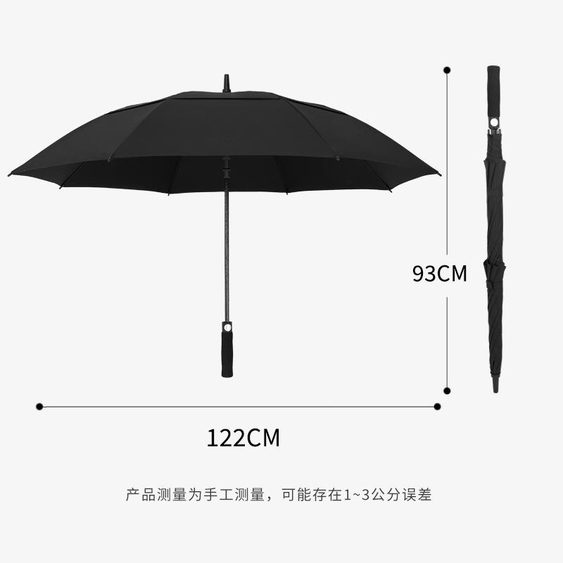 Large Windproof Reinforced Straight Handle Golf Umbrella Double Layer Umbrella Titanium Silver Glue Breathable Umbrella Anti-ultraviolet Outdoor