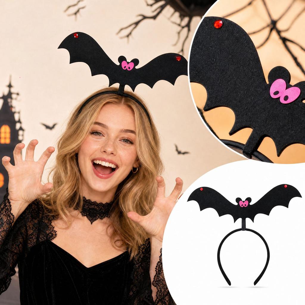 Halloween Black Headband, Party Costume Accessory for Halloween Celebrations