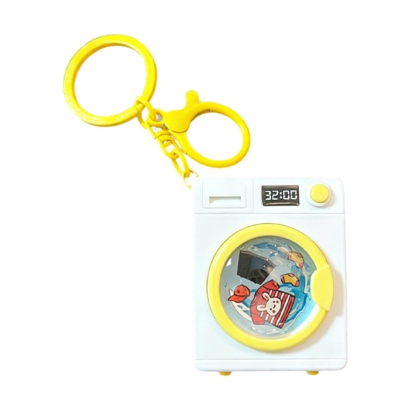 Cute Microwave or Washing Machine Key Chain Decoration With LED Light And Sound Effect For Bag Accessories