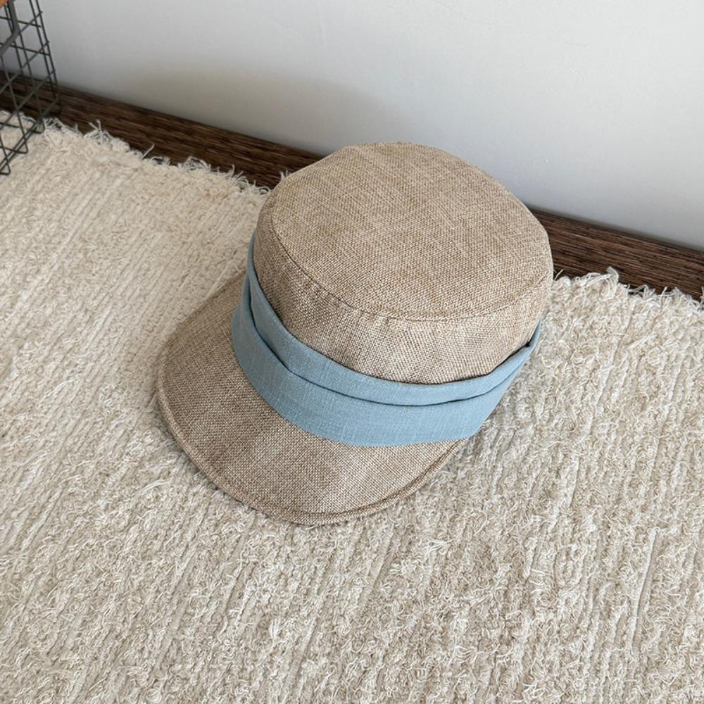 Breathable Equestrian Hat Foldable Linen Sun Hat Elegant Fisherman Sun Hat Summer Outdoor Style1-Blue