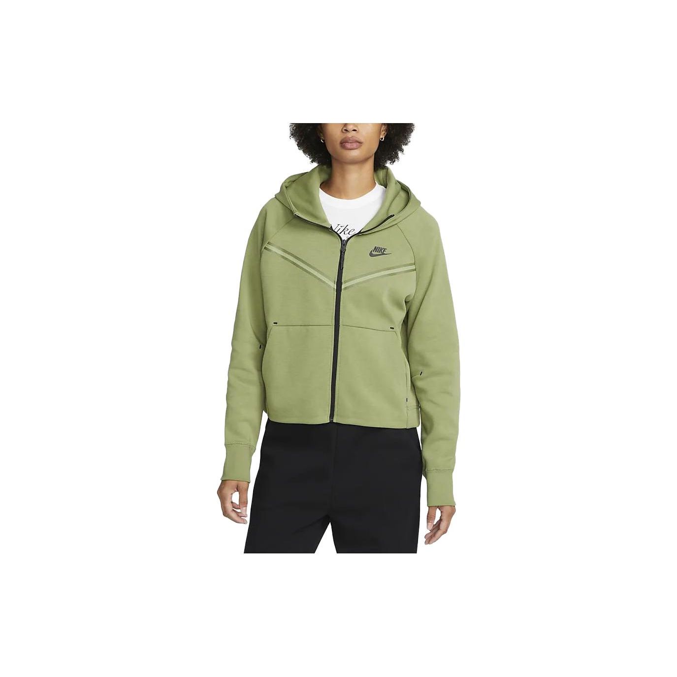 Nike Sportswear Tech Fleece Windrunner Hoodie Alligator Women Tops Green CW4298-334 XS