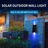 Up and Down Lighting Solar Wall Light, Outdoor Waterproof Wall Washing Sconce, Wireless Solar Powered Lamp for Garden Patio Yard Home Decoration