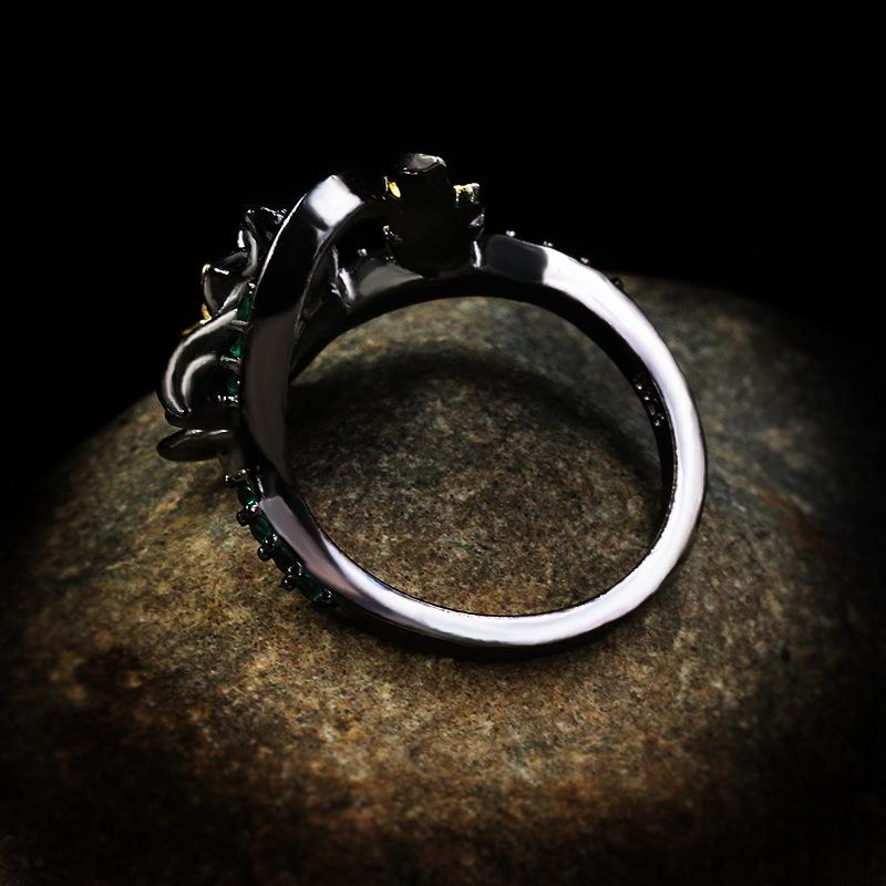 Exquisite Daisy Flower Rings for Women Retro Black Gold Baroque Pearl Branches Vintage Ring Itely Jewelry Gift