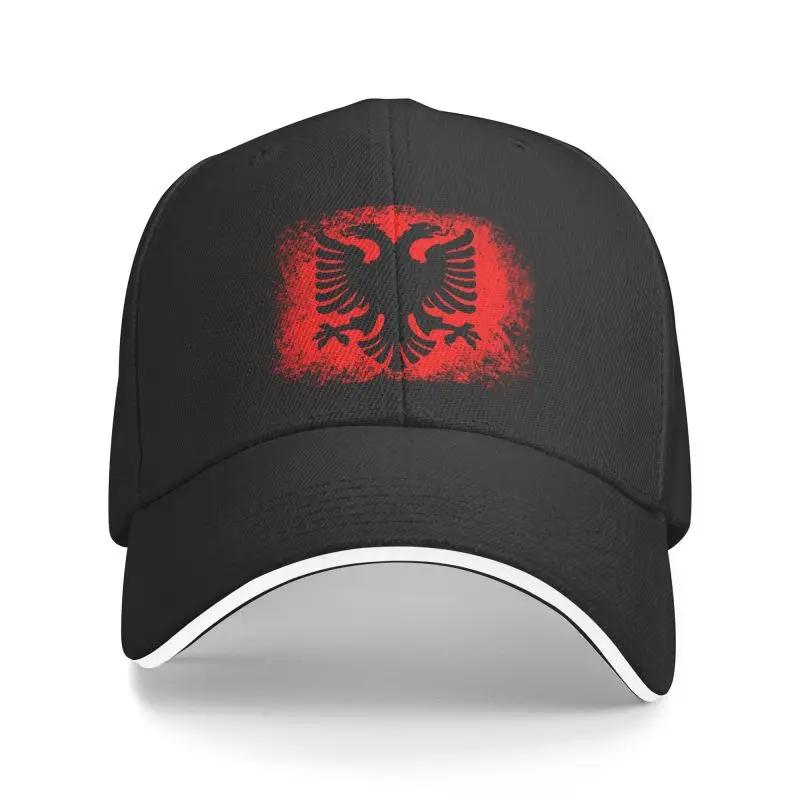 Custom Albania Flag Baseball Cap Unisex Women Adjustable Albanian Eagle Coat of Arms Dad Hat Outdoor