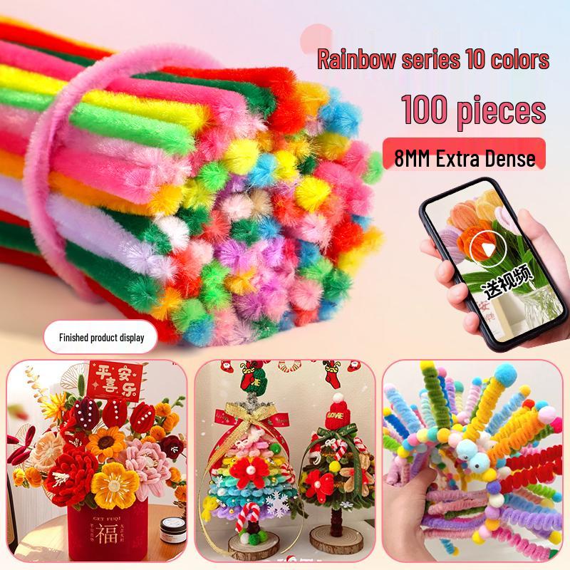 Pipe Cleaner Bouquet Kit: DIY Children's Weaving Material for Handmade Chenille Christmas Tree