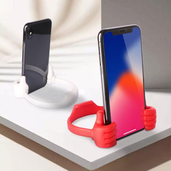 12Pcs Mobile Phone Holder Adjustable Thumbs-up Stand for Phone And Tablet Soft Plastic Desktop Holder for Vertical And Horizontal Viewing Flexible