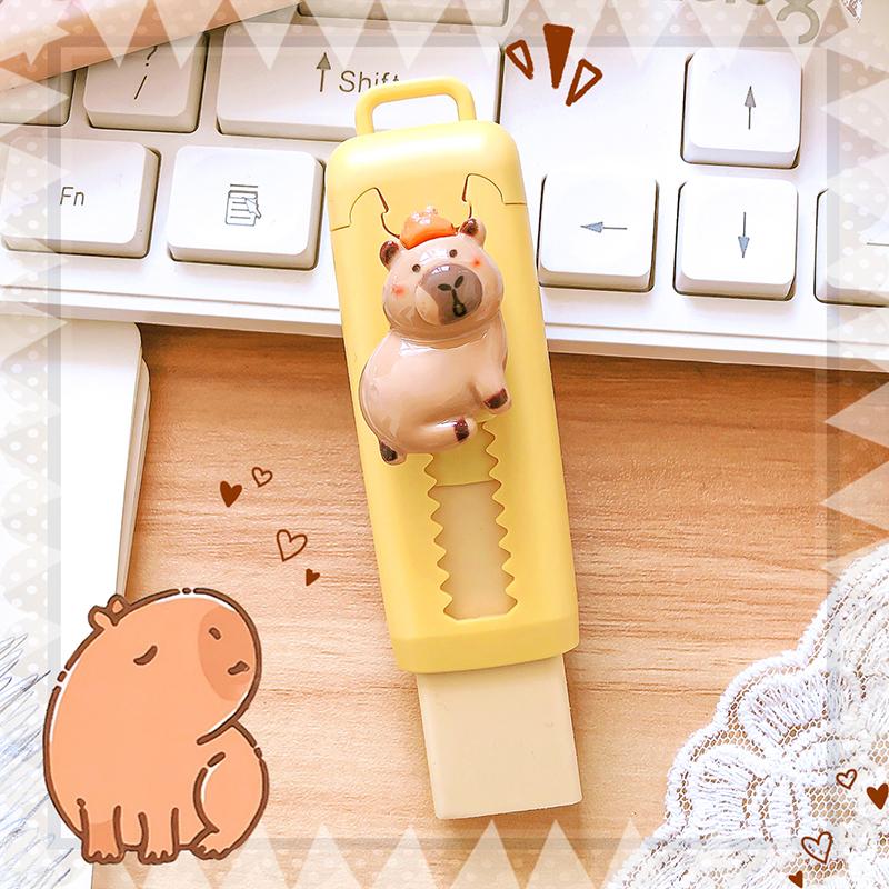 Kawaii Stationery Aesthetic Stationery Office Supplies School Items Gift for Kids Eraser Cute Capybara Eraser Funny Rubber