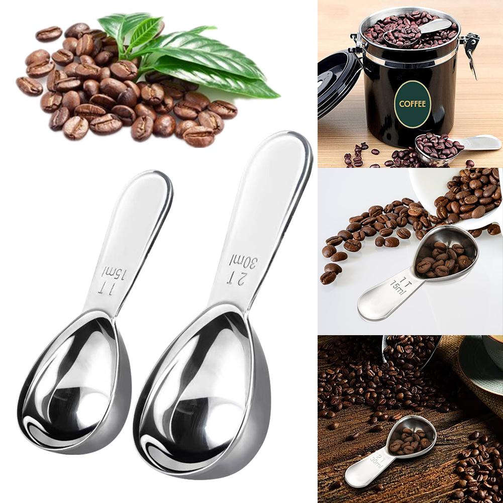 304 Stainless Steel Coffee Scoop 15ml 30ml Coffee Measuring Scoop Short Handle Tablespoon for Coffee Tea Sugar