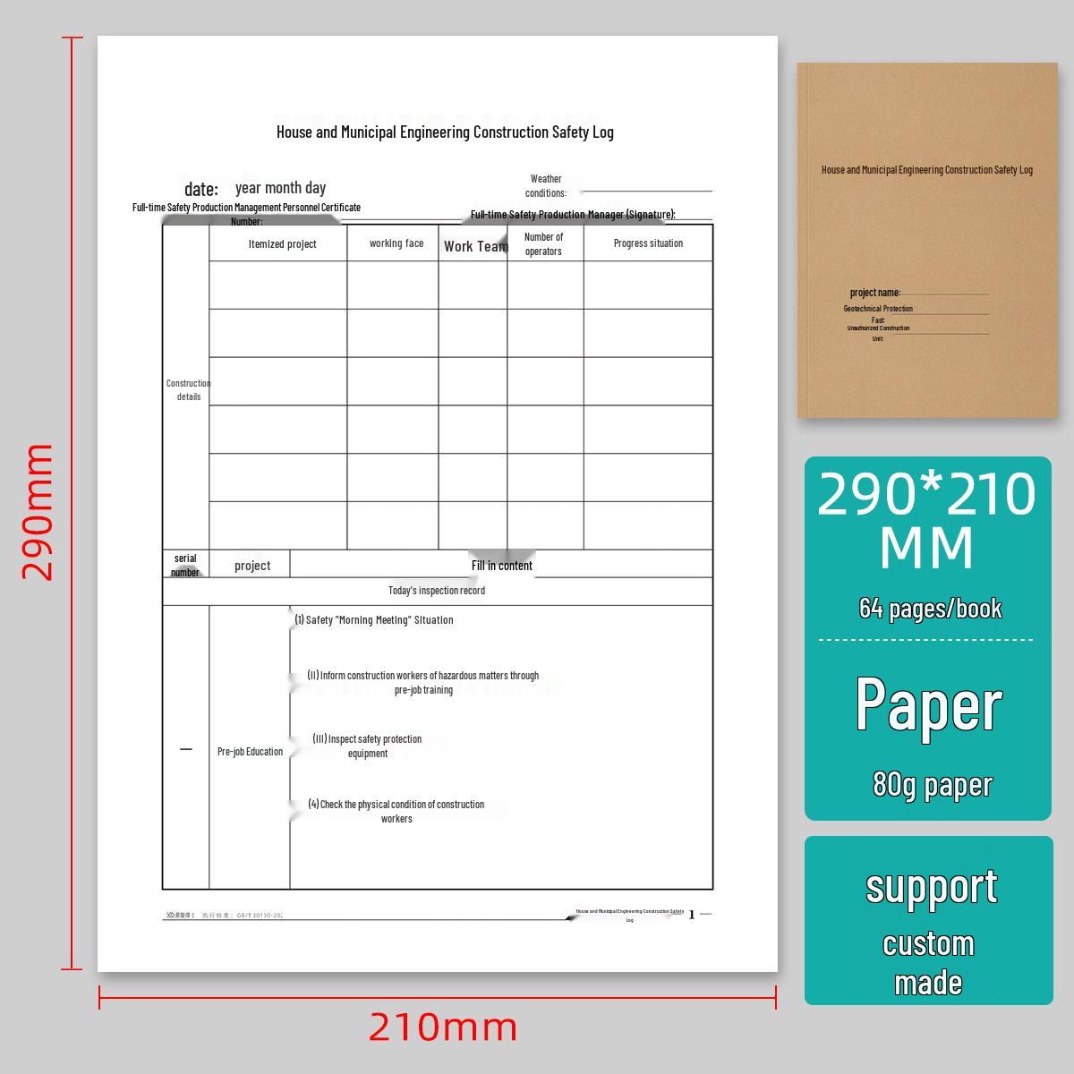 Enhanced Reusable Construction Safety Log & Incident Investigation Book