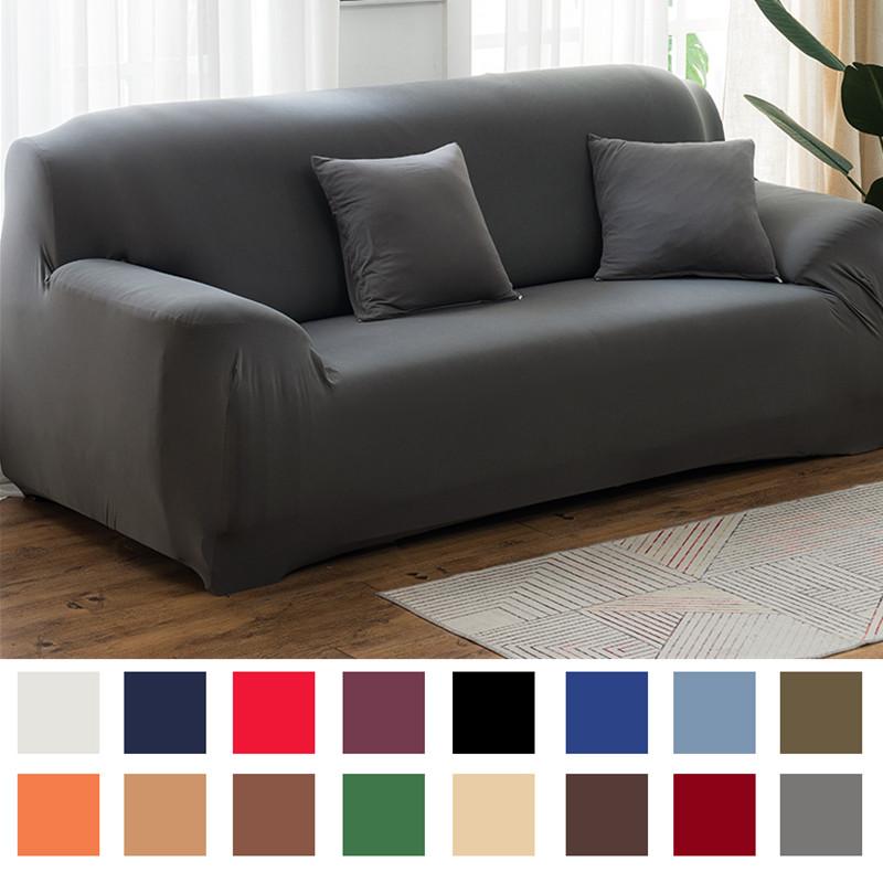 Solid Color Elastic Sofa Covers for Living Room Spandex Sectional Corner Sofa Slipcovers Couch Chair Cover Funda De Sofá