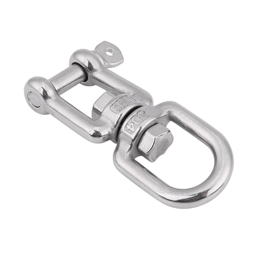 Hochleistungs 304 Edelstahl Drehbarer Ring Schnapphaken Rollender Schäkel Gerät(6mm)