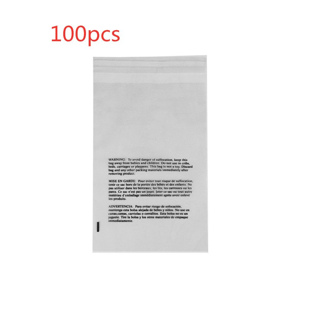 100pcs Cookies Self Closing Cello Bag Suffocation Warning Poly Bags Self Sealing Clear