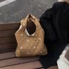 Korean Version of Casual Women's Large-capacity Armpit Bag 2025 New Diamond Casual Tote Bag Winter Fashion Down Bag