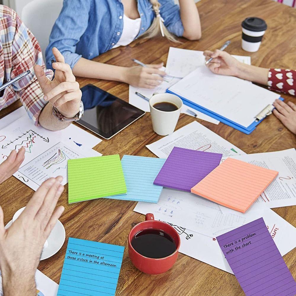 8Pcs with Lines Memo Pad Paper 8 Rainbow Color Writing Memo Pad Student Writing Marker  Notepad