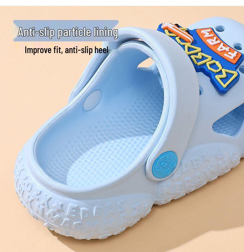 Bobodou Summer Boys' Lightweight Non-Slip Indoor Clog Shoes for Toddlers and Kids