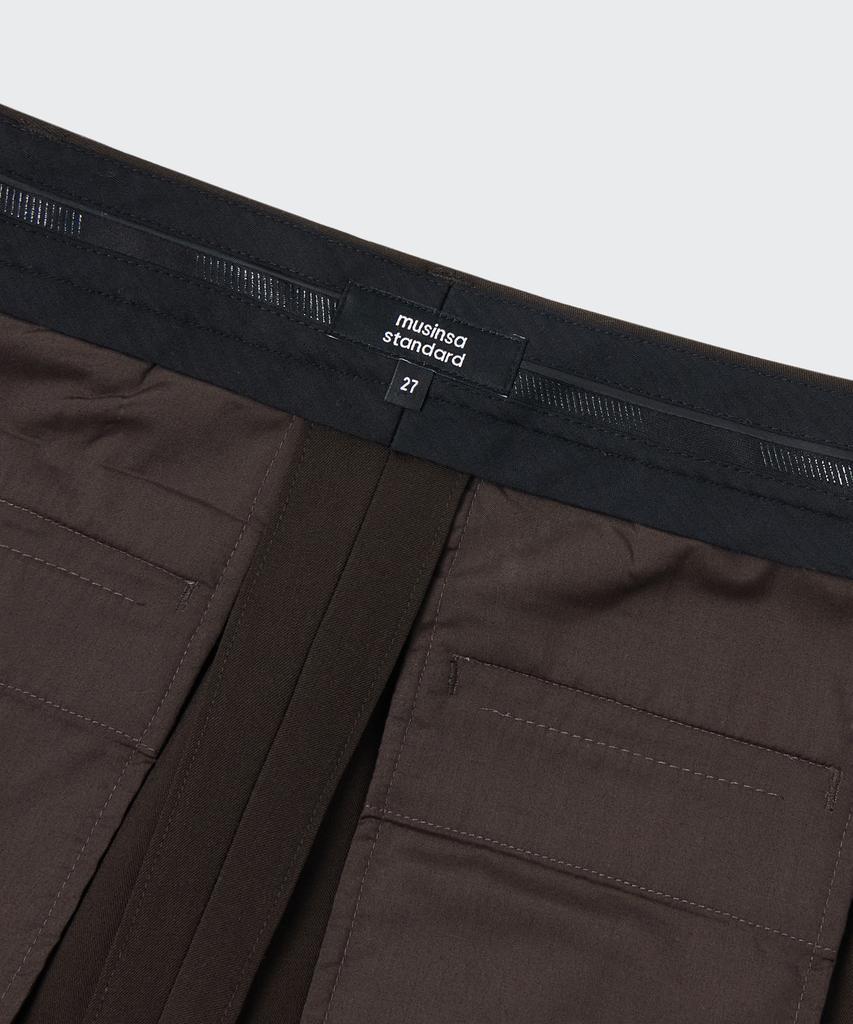 MUSINSA STANDARD WOMAN Women'S Wide Wrap Slacks [Dark Brown]
