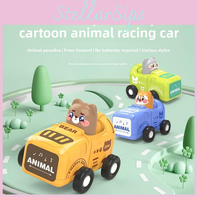 Plastic Pressing Animal Race Car Inertia Slider Toy For Kids Development And Play