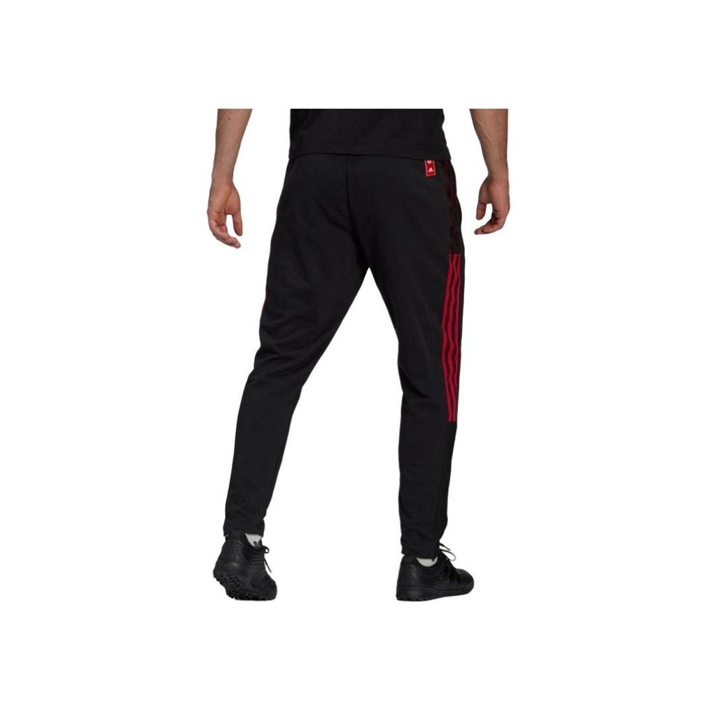 Adidas Bayern Munich Color Block Striped Embroidered Tapered Sports Pants Men Bottoms Black GK8630